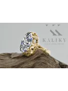 14K жълто злато Циркон Пръстен Винтидж vrc134y